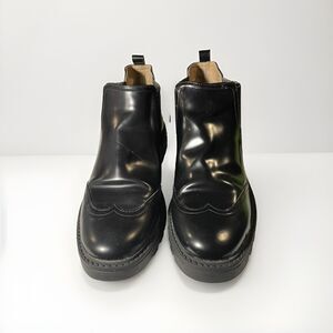 NAE Chelsea boots for women brogue Size11.5, 42 black vegan apple leather